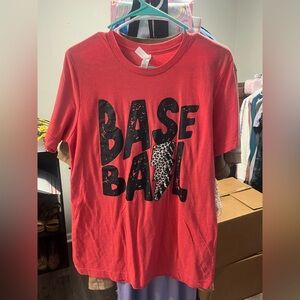 Bella Canvas Red Baseball Tee